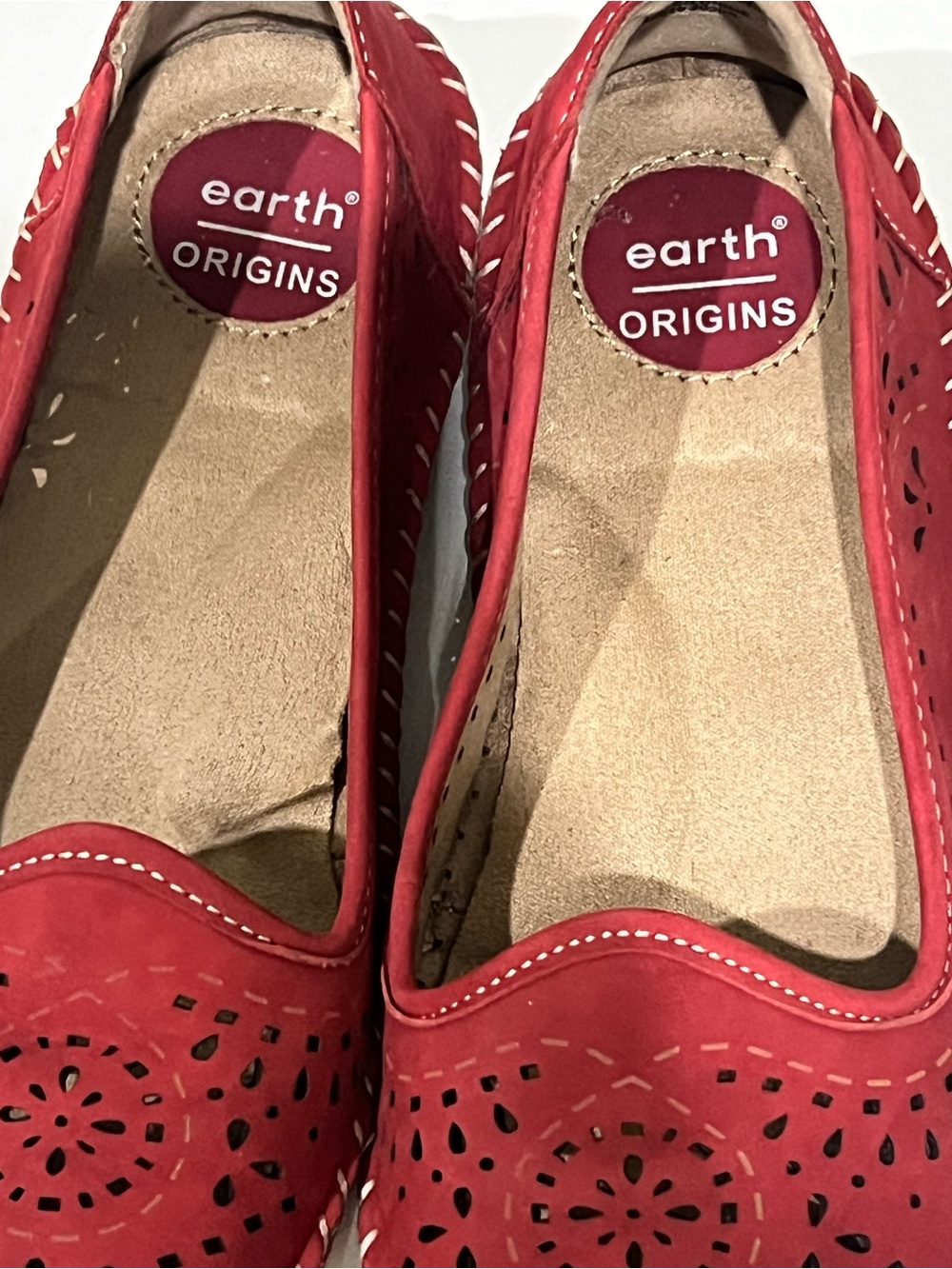 Earth Red Laser-Cut Slip-On Loafers - Picture 5 of 9